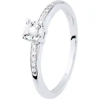 Diadema Diamond Solitaire ondersteund 0070 Cts Illusion 1 Ct White Gold set met vier klauwen