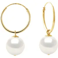 Diadema Creolen Gekweekte Parels Zoetwater Ronde 10-11mm Black Yellow Gold