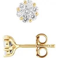 Diadema Stud Earrings Diamond 0,70 Cts - Geel goud