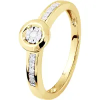 Diadema Diamond Solitaire ondersteund 0070 Cts Illusion 1 Ct geel goud