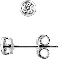 Diadema Ronde solitaire oor vlooien zirkoniumoxiden 2 mm Serti Clos Silver 925 - Mini