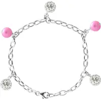 Diadema Breloques armband zoetwater watercultuur kralen en kristallen preciosa zilver 925