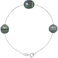 Diadema Armband keten Forcat 3 Tahitian parels rand 9-10 mm 925