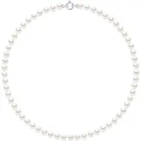 Diadema Rank ketting PRINCESS zoetwaterparels 6-7 mm ronde witte luxe witte gouden gesp