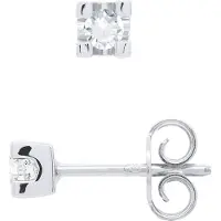 Diadema Oorbellen Solitaires 0,15 Cts Diamond White Gold 18k