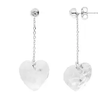 Diadema Genuine Crystal Heart Ear Hangers Swarovski Silver 925- Swarovski Tribute
