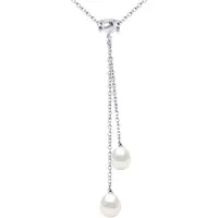 Diadema Zoetwater parelsnoer 8-9mm Ronde Black Chain Convict 925
