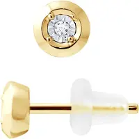 Diadema Diamanten oorknopjes 0,020 0,50 Cts Cts Illusion Yellow Gold