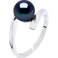 Diadema Ring Rush Offset zoetwaterparels 7,5-8 mm Round Black 925