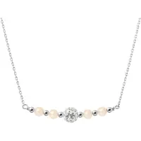 Diadema Ketting ketting verse zoetwatercultuur kralen 4-5 mm rozen, kristal preciosa en zilver 925
