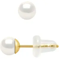 Diadema Ear Studs Ronde Zoetwater Parels 4-5mm Natural White Yellow Gold