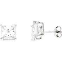 Diadema 6 mm vierkant zirkoniumoxide oor vlooien 4 zilveren klauwen 925 - Envy 6