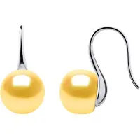 Diadema Oorbellen Hooks zoetwaterparels 9-10 mm Buttons Golden 925