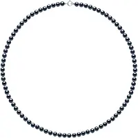 Diadema Rank ketting kralen zoetwater 4-5mm Ronde Zwart Wit Goud 18 Karaat