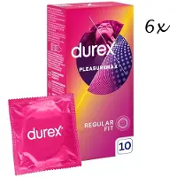 Durex Condooms - Pleasure max (=Pleasure Me) - 60 Stuks (6x10st) - Met Ribbels en Nopjes - Discreet Verpakt