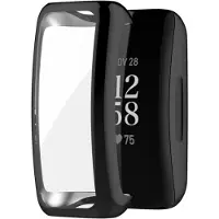 Strap-it TPU case protectie - zwart bescherm hoesje geschikt voor Fitbit Inspire 2 - zwarte beschermhoes voor Fitbit Inspire 2
