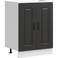 vidaXL Spoelbakonderkast Kalmar 60x46x81,5 cm bewerkt hout zwart