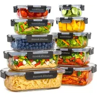 Savoré Kitchen Vershoudbakjes Set - Meal Prep Bakjes - Diepvriesbakjes Glas - Luchtdicht - 10 Stuks