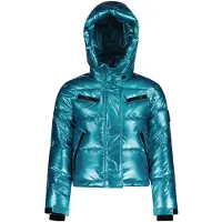Superrebel ski-jas SPICY blauw Skijack Meisjes Polyester Capuchon Effen - maat 164