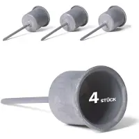 Novaliv 4x grijze kaarsenhouders I kaarsenstoker 7,1 x Ø 2,8 cm kaarsenplug voor kaarsen I kaarsenpin Adventskrans decoratie kandelaar I Kerstdecoratie