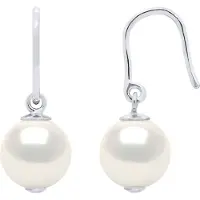 Diadema Oorbellen Hooks zoetwaterparels Rond 8-9 mm White 925