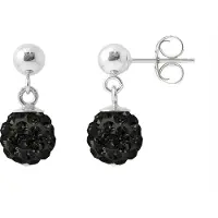 Diadema Black Crystal Sferen Hangers 6 mm Silver 925 - Pure Crystal