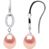 Diadema Oorbellen Hooks Zoetwater Parels 89mm Pears Roses Jewelry 925