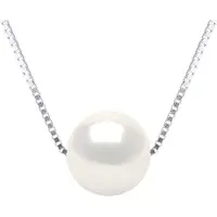 Diadema Ketting gekweekte parel Zoetwater Round and White 9-10 mm Venetiaans Chain White Gold