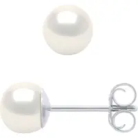 Diadema Oorbellen Studs Gekweekte parels 5-6mm White Natural White Gold