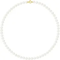Diadema Rank prinses ketting Zoet Water kralen rond 78mm White sluiting Luxe 18K Yellow Gold