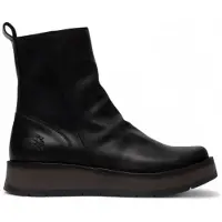 Fly london Dames Zwarte RENO053FLY Leren Enkellaarsjes met Rits en Platform Comfort