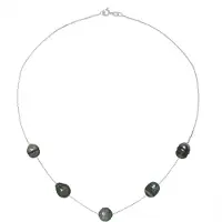 Diadema Boorden 5 Tahitian parels velg 7-8 mm kabelketting 925