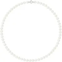 Diadema Rank prinses ketting Zoet Water Pearl Ronde 7-8 mm Sluiting White Luxury Wit Goud 18 Karaat