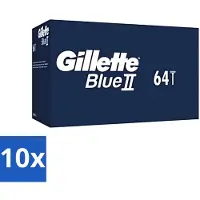 Gillette - Blue 2 - Wegwerpscheermesjes - Duurzaam en comfortabel - 64 Scheermesjes - Bulkverpakking - 10 stuks
