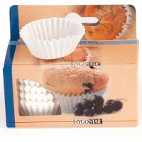 Hygostar - Papieren cupcake vormpjes - bakvormpjes - muffin vormpjes - cake vormpjes – 100 stuks - wit