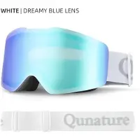 Qunature Frameless Skibril Heren en Dames - Brilvriendelijk design - Anti-condens en UV400 bescherming - voor skiën en snowboarden - Wit