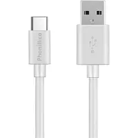 Phonillico 3x USB C naar USB A Kabel Wit - 1 meter - Oplaadkabel voor Oppo Reno 13 F 5G / Reno 13 5G / Reno 12 FS 5G / Reno 12 F 5G / Reno 8 Lite 5G / Reno 8 5G