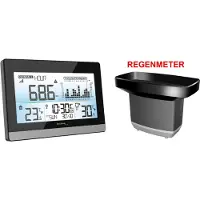 Technoline KLOK met WEERSTATION - Regenmeter - Temperatuurweergave - 9016