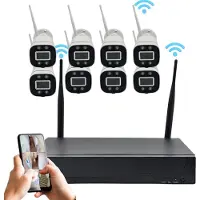 ROYAL SWISS WiFi Beveiligingscamera Set 8CH – 5G Draadloos Camerasysteem met NVR Recorder – HD Nachtzicht & Bewegingsdetectie – Voor Binnen & Buiten – App voor Android/iOS – CE & RoHS
