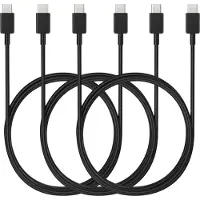 Phonillico 3x USB C naar USB C Kabel Zwart - 2 meter - Oplaadkabel voor Samsung Galaxy M56 5G / M55 5G / M33 5G / M23 5G / M15 5G / M14 5G / F56 5G / F55 5G / F23 / F16 5G / F15 5G / C55 5G