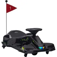 HOMCOM Elektrische kart voor kinderen Kunststof, Metaal 90L x 53B x 99H cm Zwart
