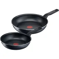 Tefal Pannenset XL Force Anti-aanbak, thermo-signaal, diepe vorm, voor alle kookplaten behalve inductie (set, 2-delig)