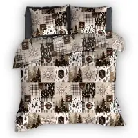 Romanette Dekbedovertrek Andes Bruin Flanel-240 x 200 / 220 cm | Lits-Jumeaux