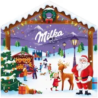 Milka Adventskalender Magic Mix - Huisvorm Kersteditie met Alpenmelk Chocolade - 147g