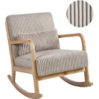 Beliani SORSELE - Schommelstoel - Beige - Corduroy