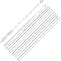 Westmark 6 glazen rietjes, recht, incl. 1 reinigingsborsteltje, lengte: 20 cm, ø 0,8 cm, borosilicaatglas, doorzichtig, 62622260