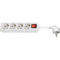 Goobay Stekkerdoos met 4 contacten en schakelaar / wit - 1,5 meter
