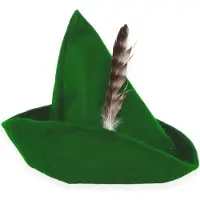 Henbrandt - Robin Hood Hoedje Groen met Veer – One Size Jachthoed voor Verkleedkleding & Kostuums