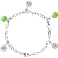 Diadema Breloque Armband Groen Water Water Cultuur Kralen en Crystal Preciosa Silver 925