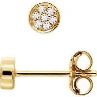 Diadema Oorbellen bezet met diamanten 0.020 Cts Illusion 0,35 Cts Yellow Gold